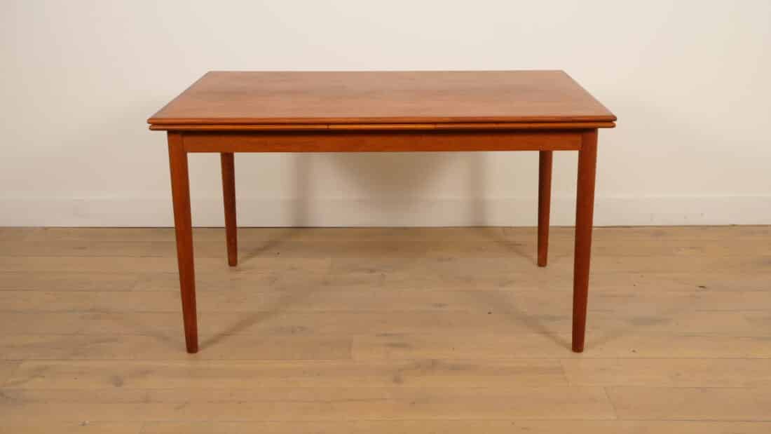 Vintage Deense Uitschuifbare Eettafel Teak 130 Cm Vintage Deense Uitschuifbare Eettafel Teak 130 Cm