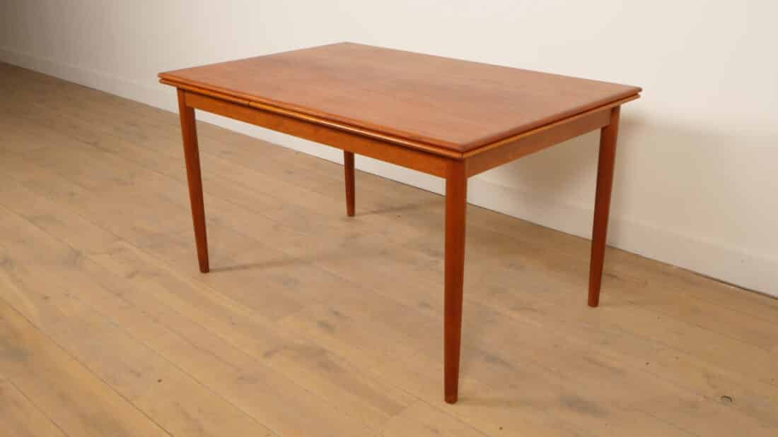 Vintage Deense Uitschuifbare Eettafel Teak 130 Cm Vintage Deense Uitschuifbare Eettafel Teak 130 Cm