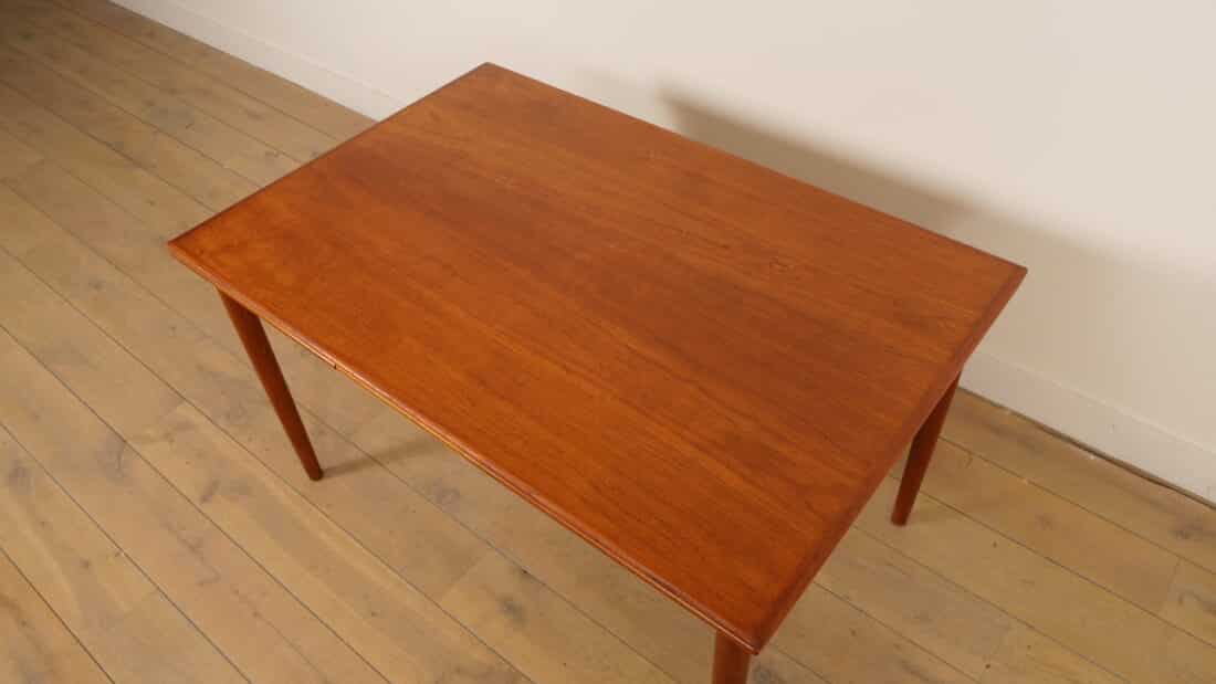Vintage Deense Uitschuifbare Eettafel Teak 130 Cm Vintage Deense Uitschuifbare Eettafel Teak 130 Cm