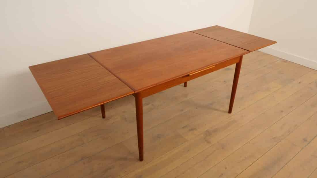Vintage Deense Uitschuifbare Eettafel Teak 130 Cm Vintage Deense Uitschuifbare Eettafel Teak 130 Cm