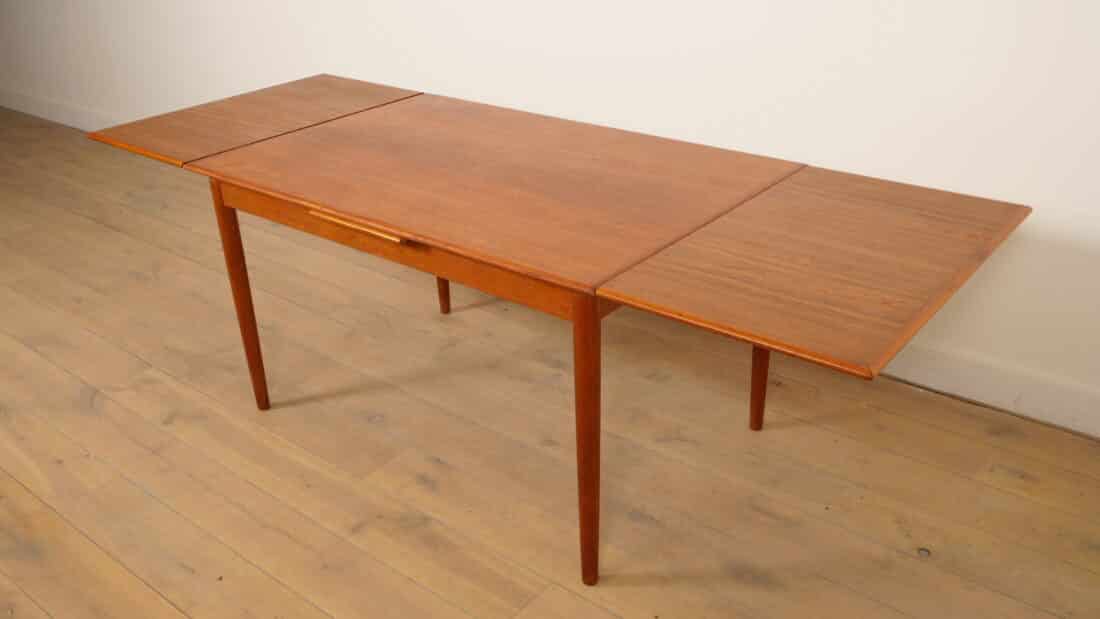 Vintage Deense Uitschuifbare Eettafel Teak 130 Cm Vintage Deense Uitschuifbare Eettafel Teak 130 Cm