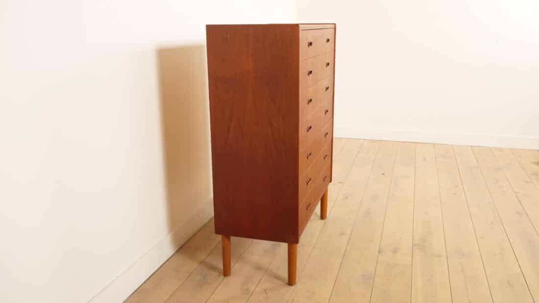 Bijzondere Deense Ladekast Teak 5 Lades En Verborgen Klepje 123 Cm Bijzondere Deense Ladekast Teak 5 Lades En Verborgen Klepje 123 Cm