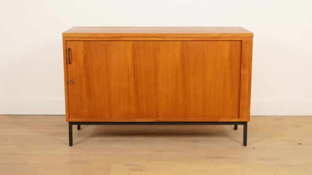 Vintage Dressoir Met Tambour Schuifdeur 120 Cm