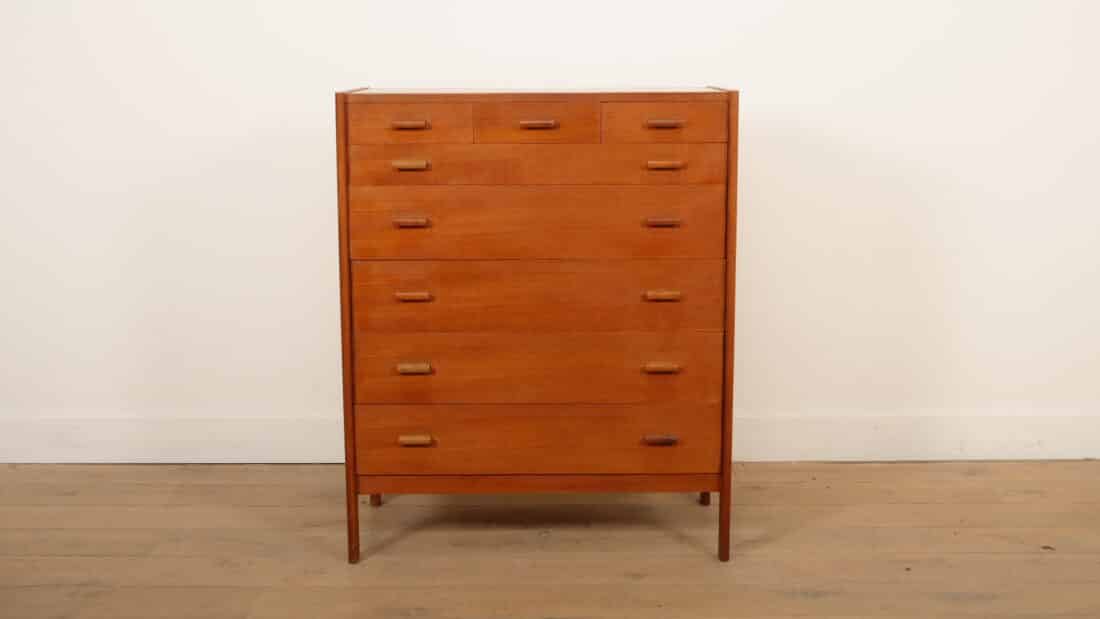 Vintage Deense Ladekast Teak 6 Lades 104 Cm Vintage Deense Ladekast Teak 6 Lades 104 Cm