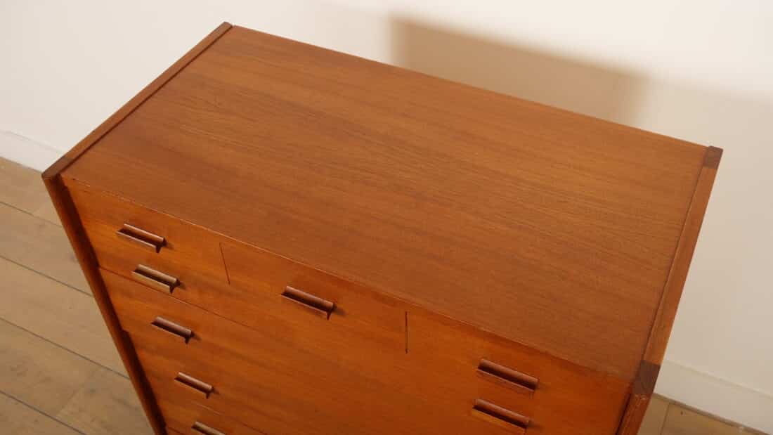 Vintage Deense Ladekast Teak 6 Lades 104 Cm Vintage Deense Ladekast Teak 6 Lades 104 Cm