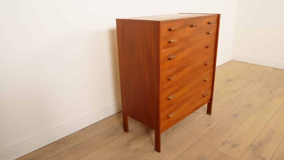 Vintage Deense Ladekast Teak 6 Lades 104 Cm Vintage Deense Ladekast Teak 6 Lades 104 Cm