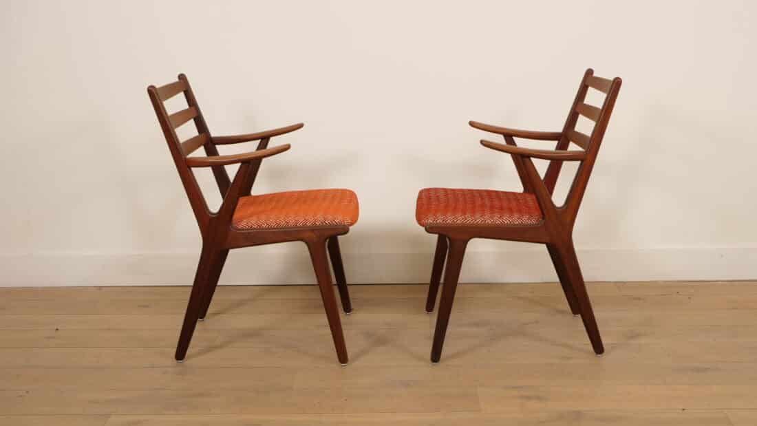 Set Van 2 Deense Teakhouten Fauteuils 1960s Set Van 2 Deense Teakhouten Fauteuils 1960s