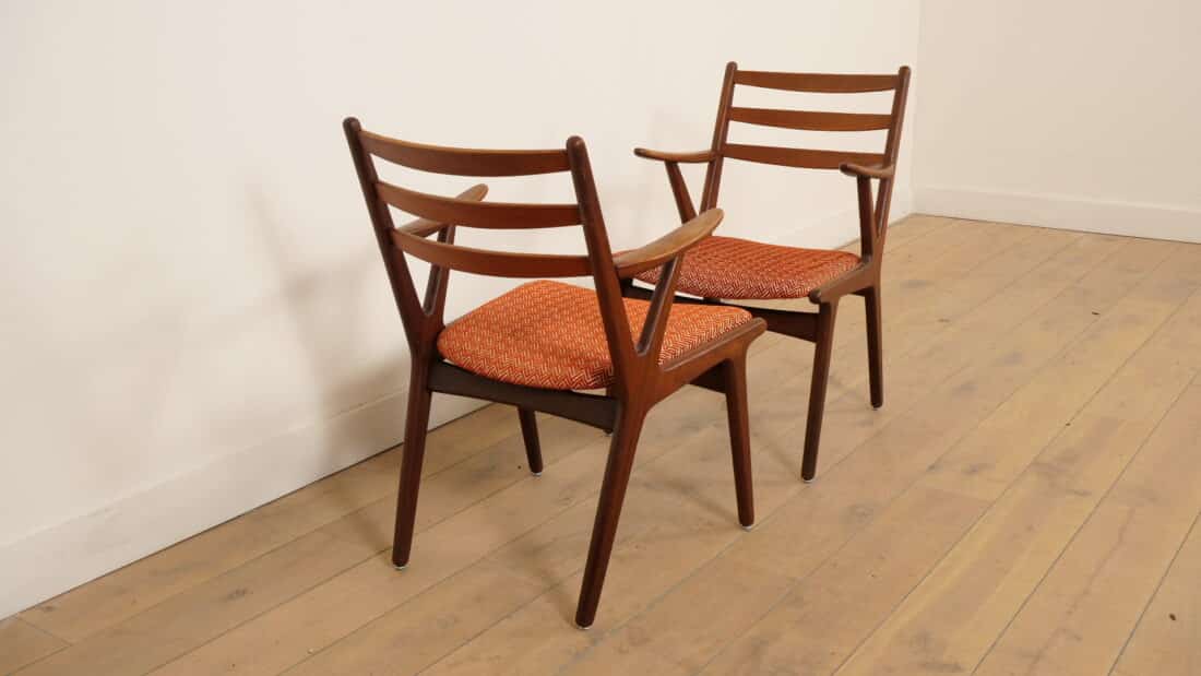 Set Van 2 Deense Teakhouten Fauteuils 1960s Set Van 2 Deense Teakhouten Fauteuils 1960s