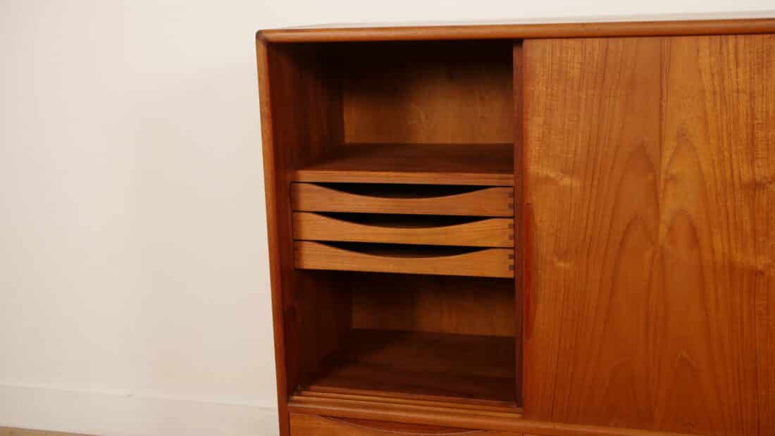 Vintage Deens Highboard Wandkast Teak 185 Cm Vintage Deens Highboard Wandkast Teak 185 Cm