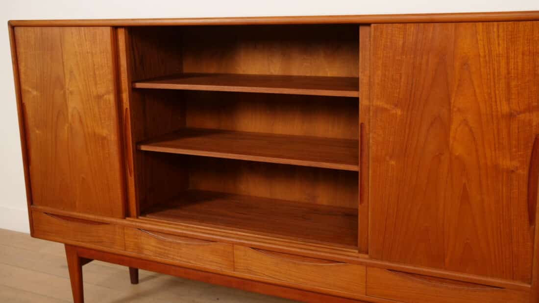 Vintage Deens Highboard Wandkast Teak 185 Cm Vintage Deens Highboard Wandkast Teak 185 Cm