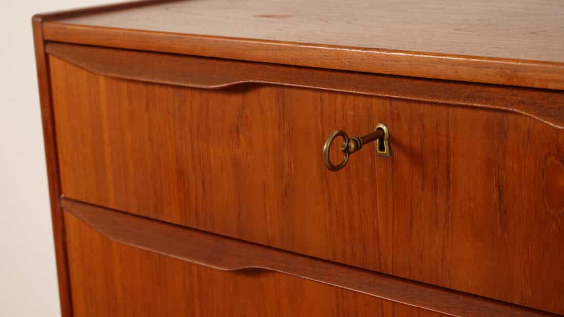Vintage Deense Ladekast Teak 6 Lades 105 Cm Vintage Deense Ladekast Teak 6 Lades 105 Cm
