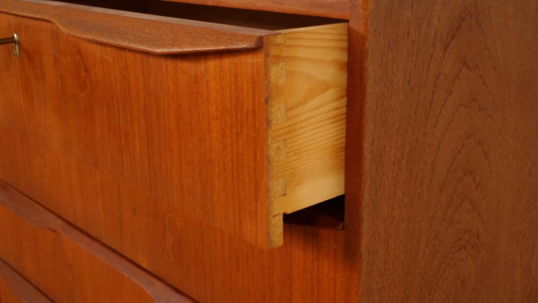 Vintage Deense Ladekast Teak 6 Lades 105 Cm Vintage Deense Ladekast Teak 6 Lades 105 Cm