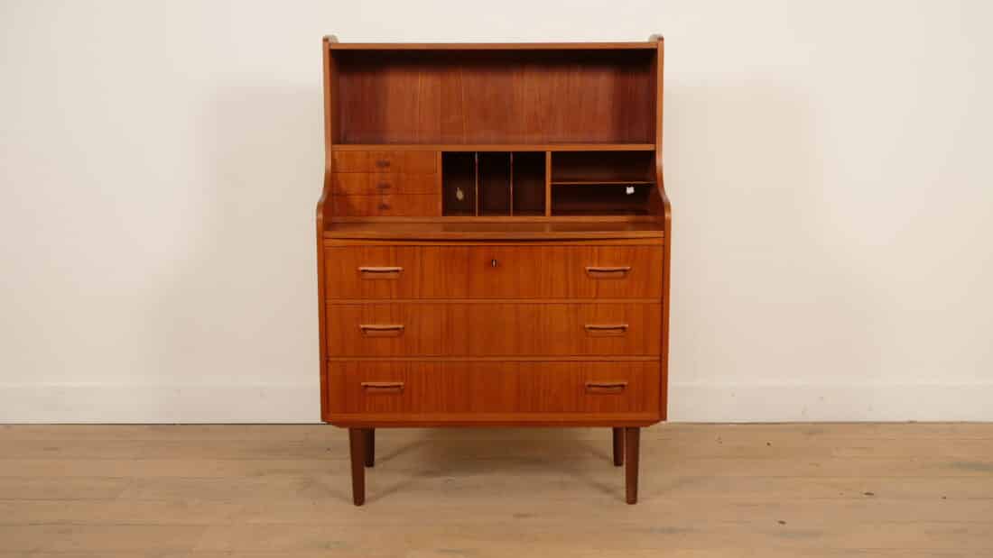Vintage Deens Secretaire Teak 90 Cm