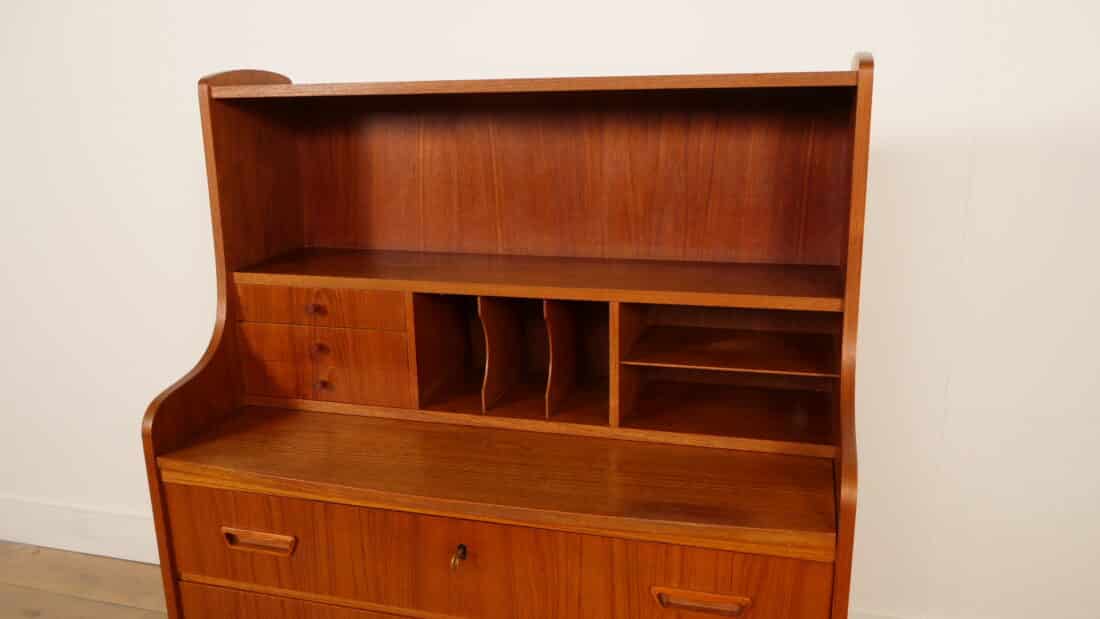 Vintage Deens Secretaire Teak 90 Cm