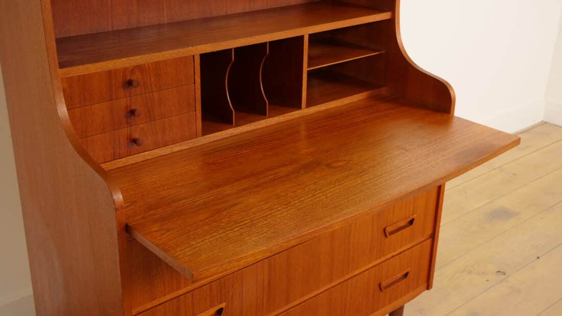Vintage Deens Secretaire Teak 90 Cm