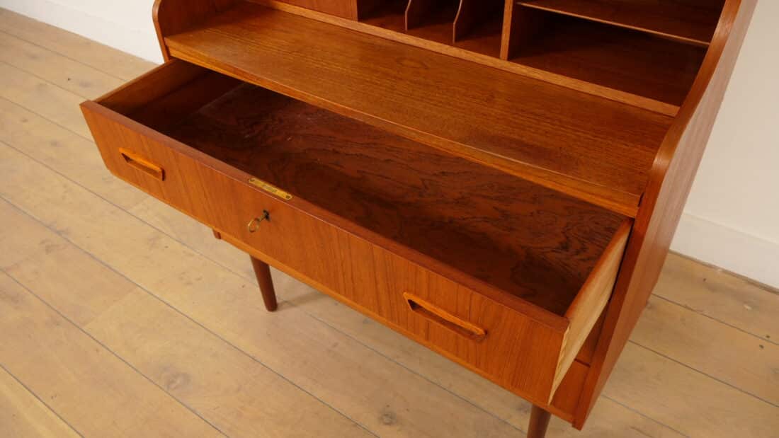 Vintage Deens Secretaire Teak 90 Cm