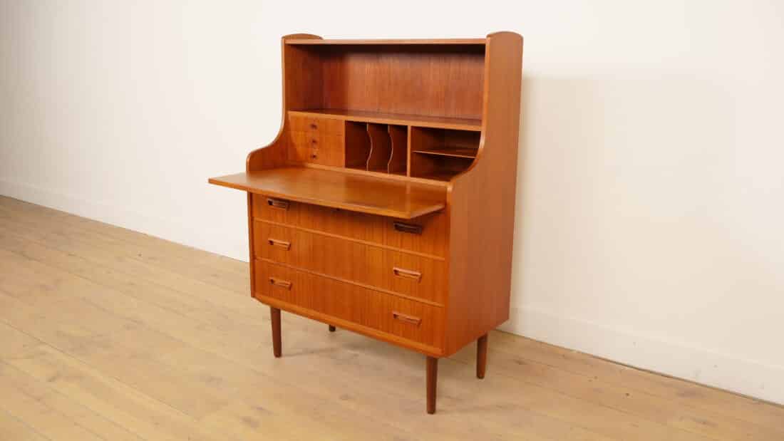 Vintage Deens Secretaire Teak 90 Cm