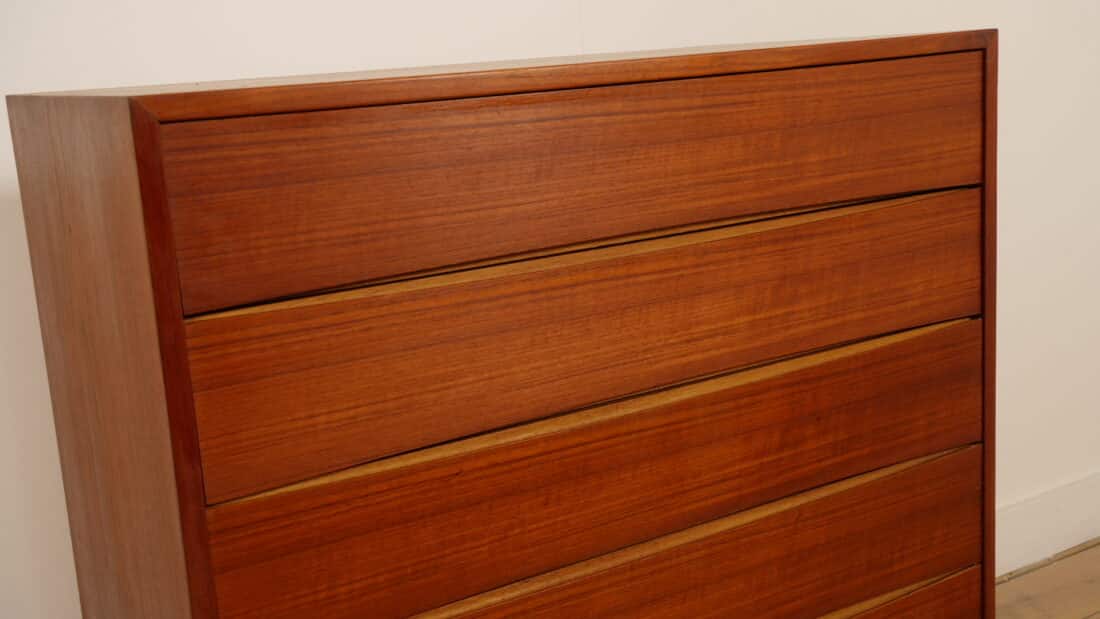 Vintage Deense Ladekast Arne Vodder Stijl 6 Lades 101 Cm