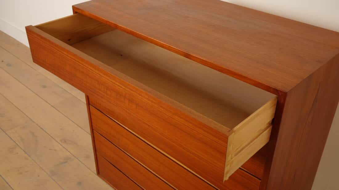 Vintage Deense Ladekast Arne Vodder Stijl 6 Lades 101 Cm