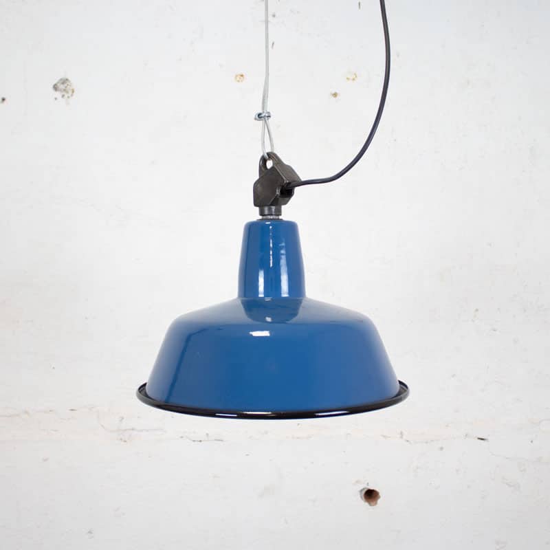 Emaille Hanglamp Blauw
