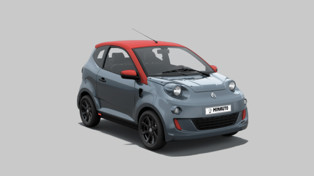 Aixam E Minauto Chic 2025 Brommobiel Elektrisch Nieuw Titianium Dak Rood