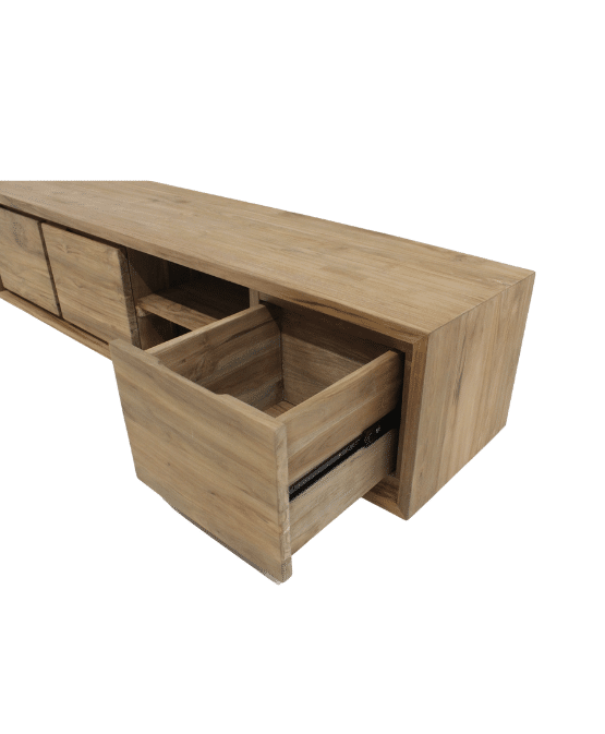 Hangend tv meubel teak hout