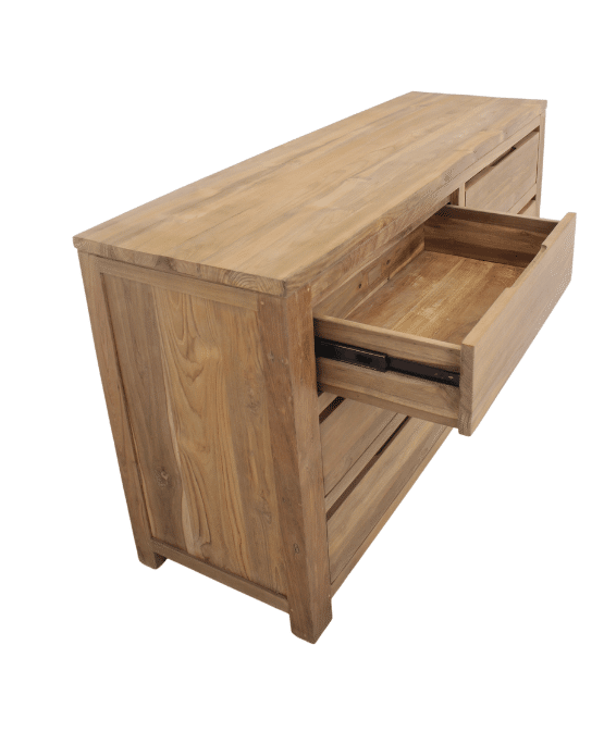 badkamer kast met lade teak hout