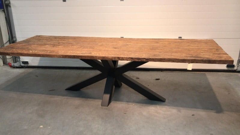 1850 Oud Teak Eettafel 300x100x79 Met Matrix Poot 5