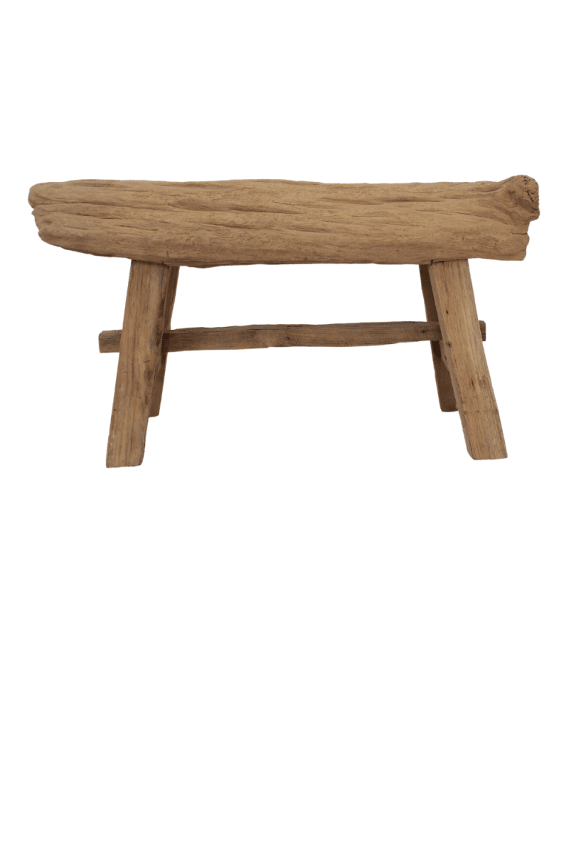ruw teak houten bankje