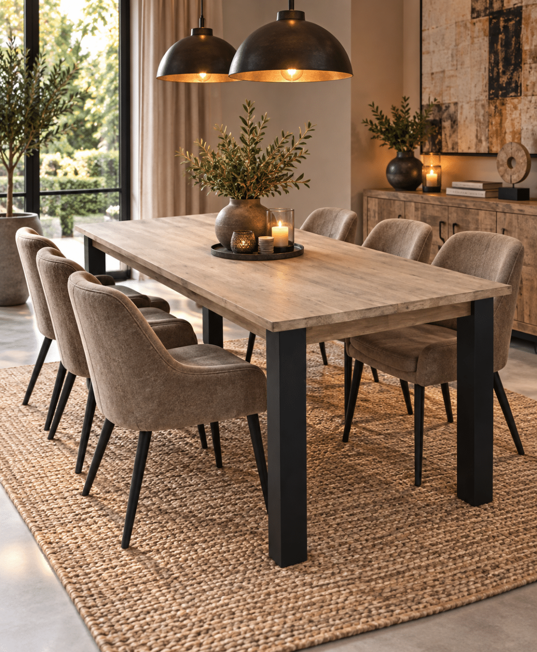 Blanke-eettafel-met-zwarten-poten-240x100x79 Blanke-eettafel-met-zwarten-poten-240x100x79