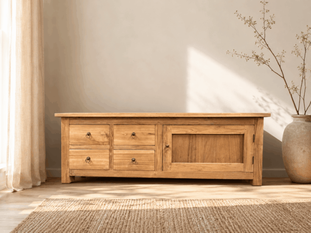 teak houten tv meubel 140 cm