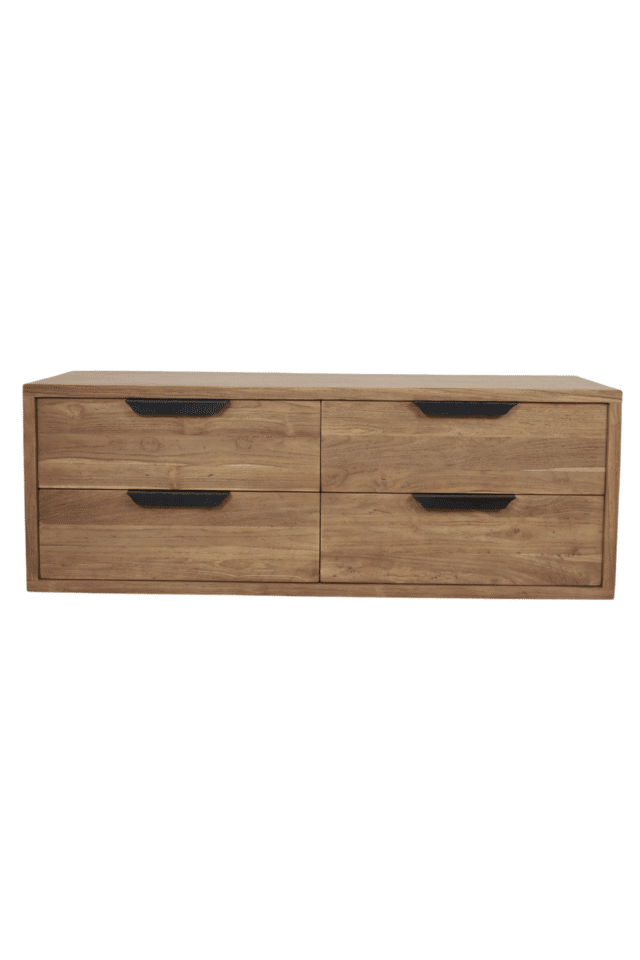 teak houten Hangend badkamermeubel 140 cm
