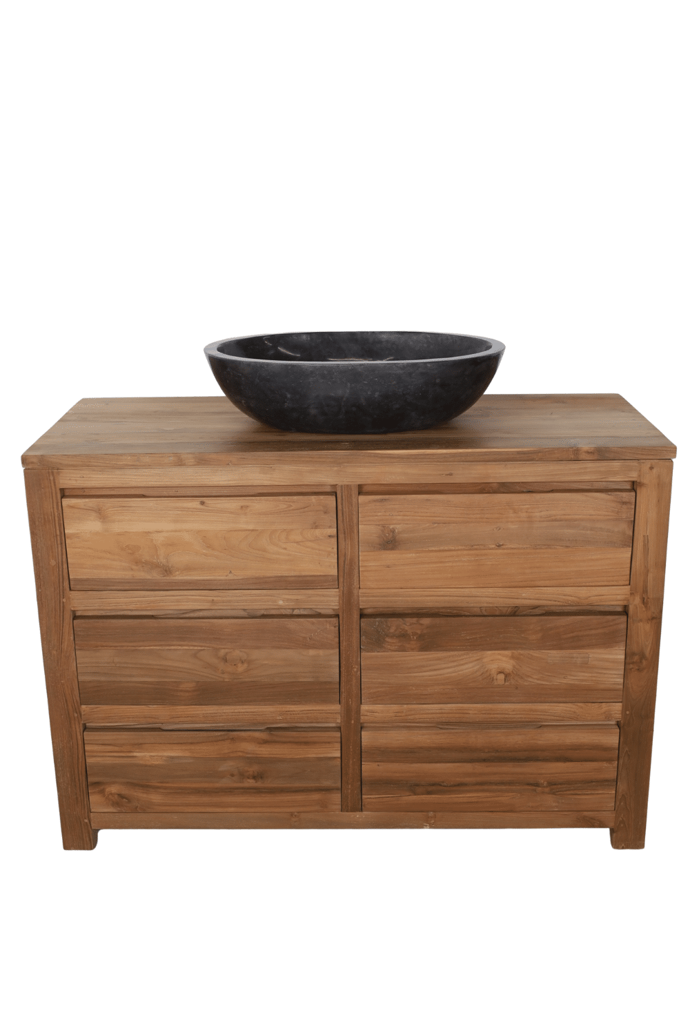 Landelijke teak houten badkamermeubel met lades GL 100x50x85 cm