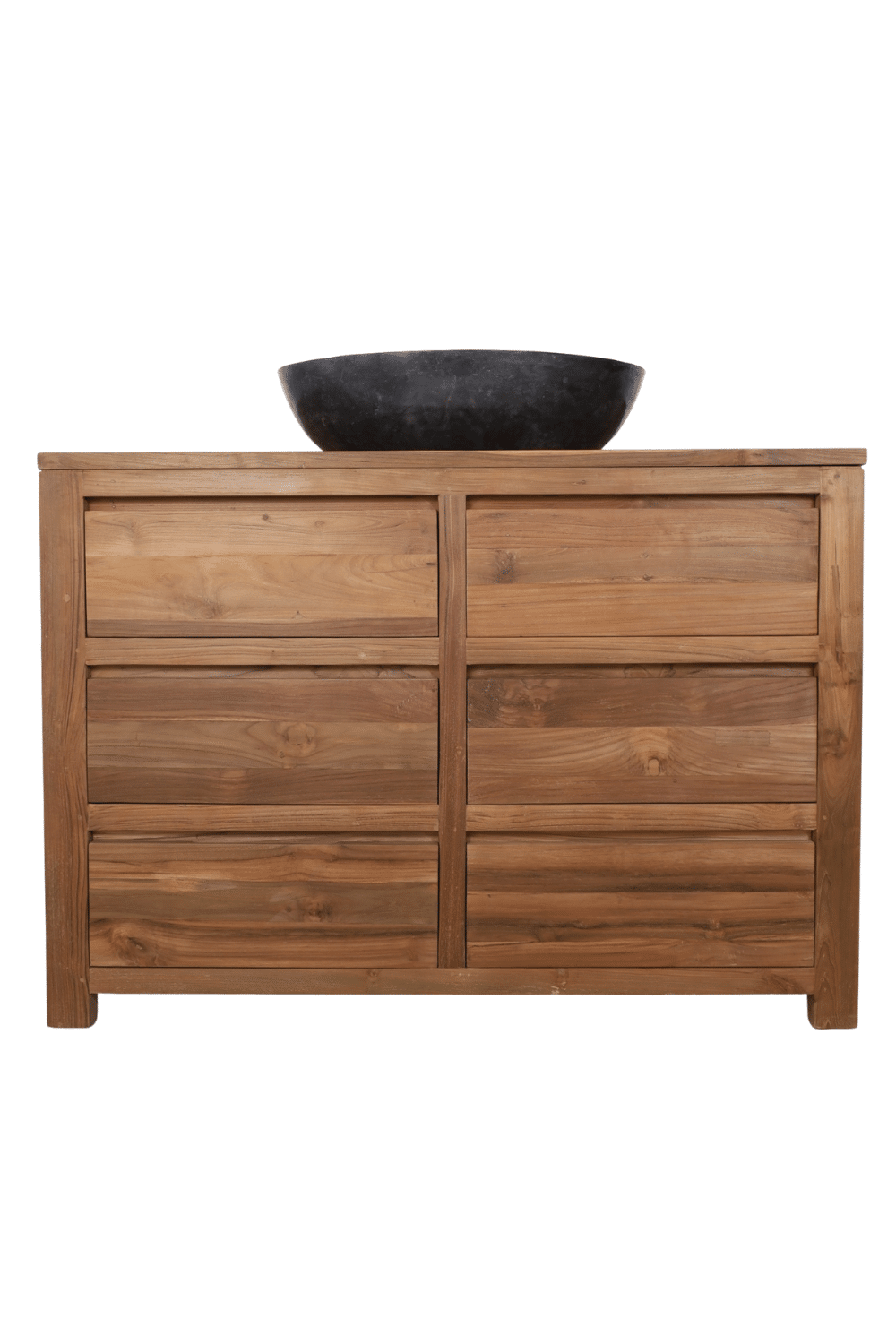 Landelijke teak houten badkamermeubel met lades GL 100x50x85 cm