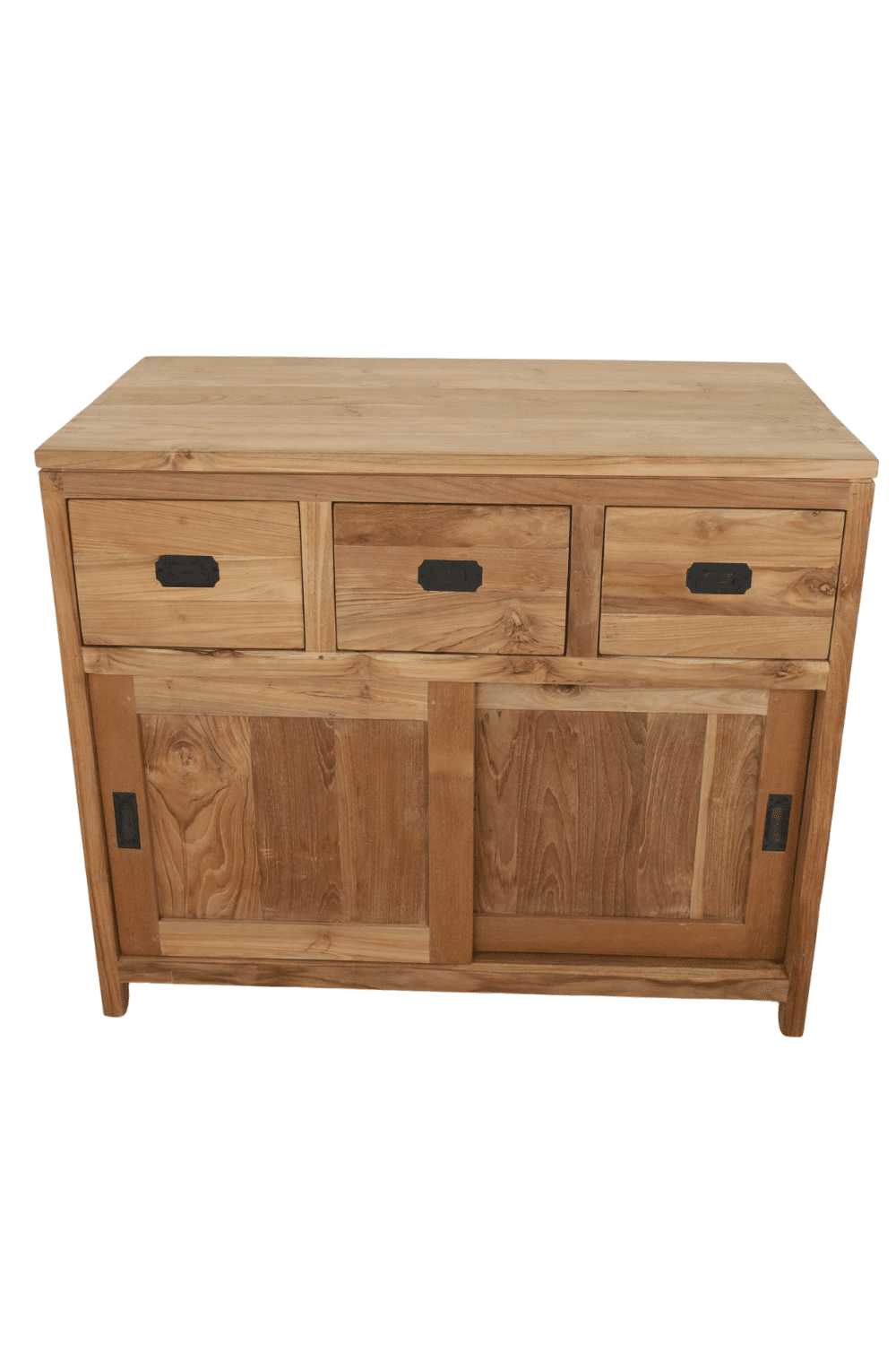 Landelijke teak houten badkamermeubel met schuifdeuren SDB 100x50x85 cm