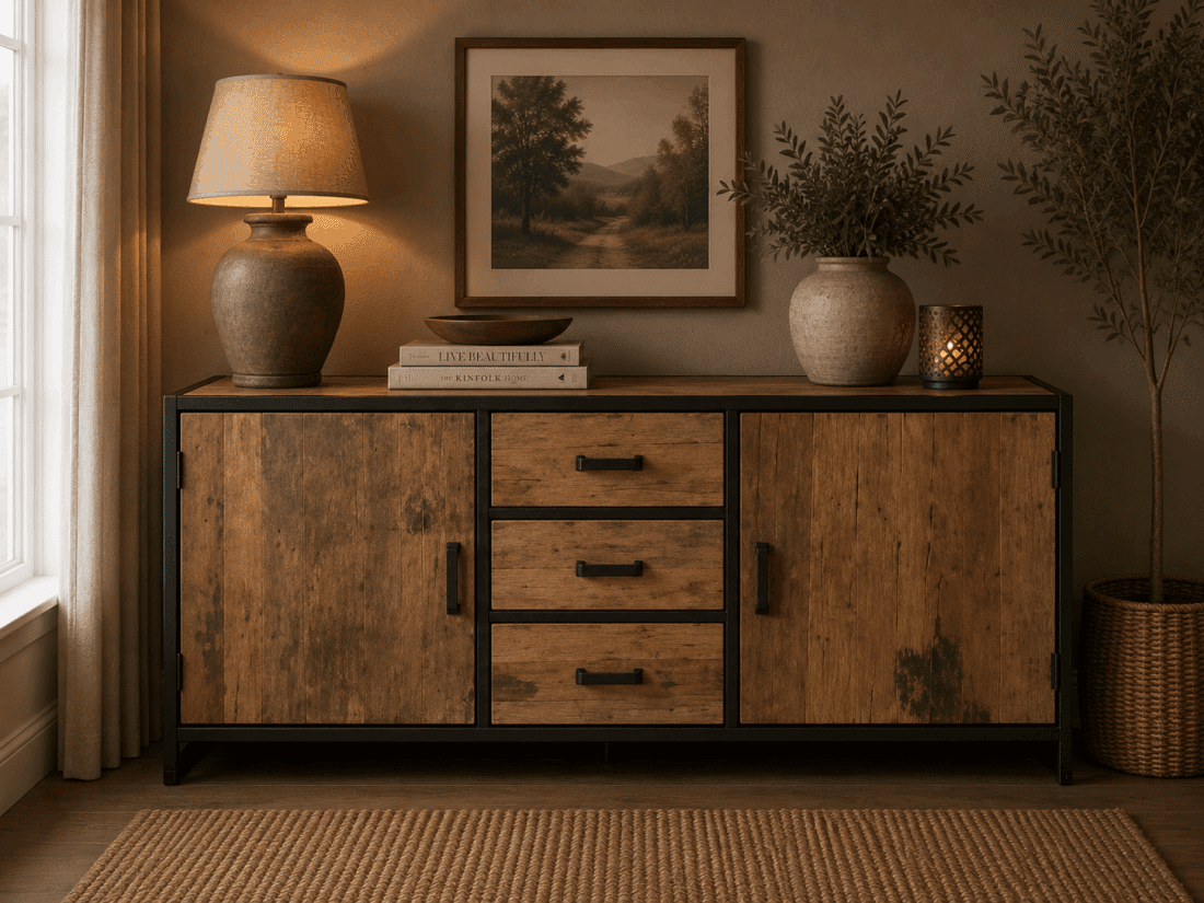 Railway Houten Dressoir 150x40x80h Railway Houten Dressoir 150x40x80h