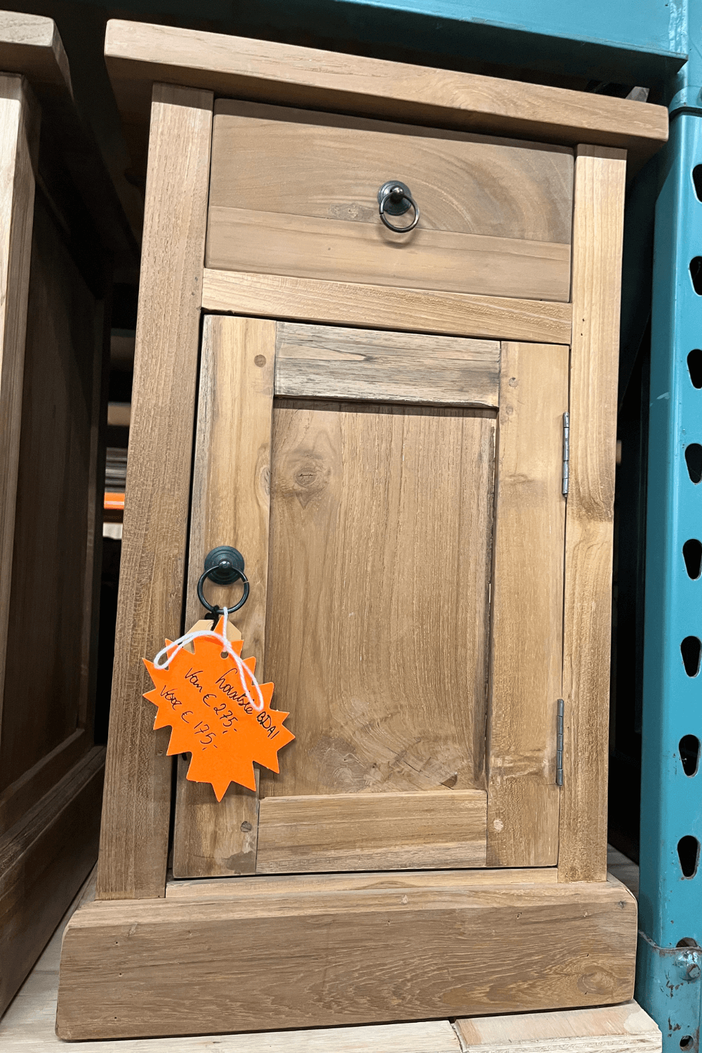 Teakhouten landelijke nachtkastjes 1 stuk met lade en deur in de aanbieding