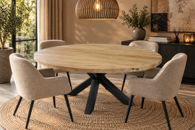 Ovale teak eettafel