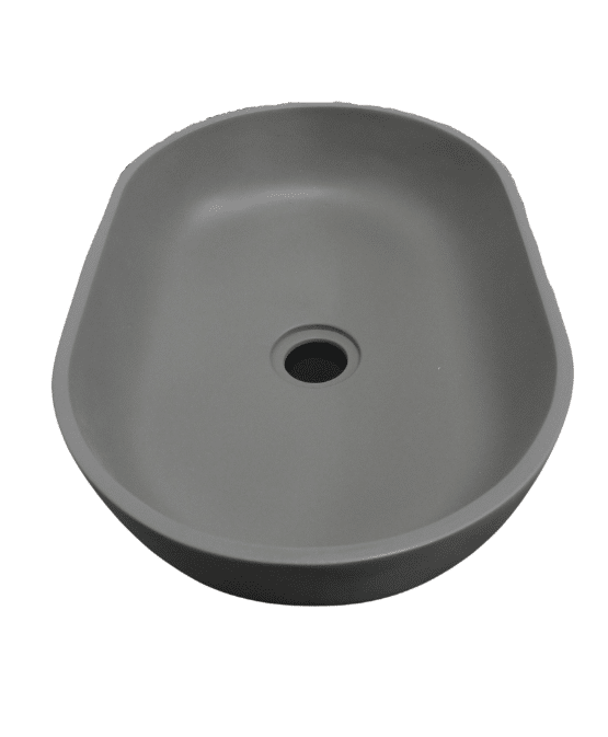 Ovale Wasbak Beton Kleur 44x30x10 3