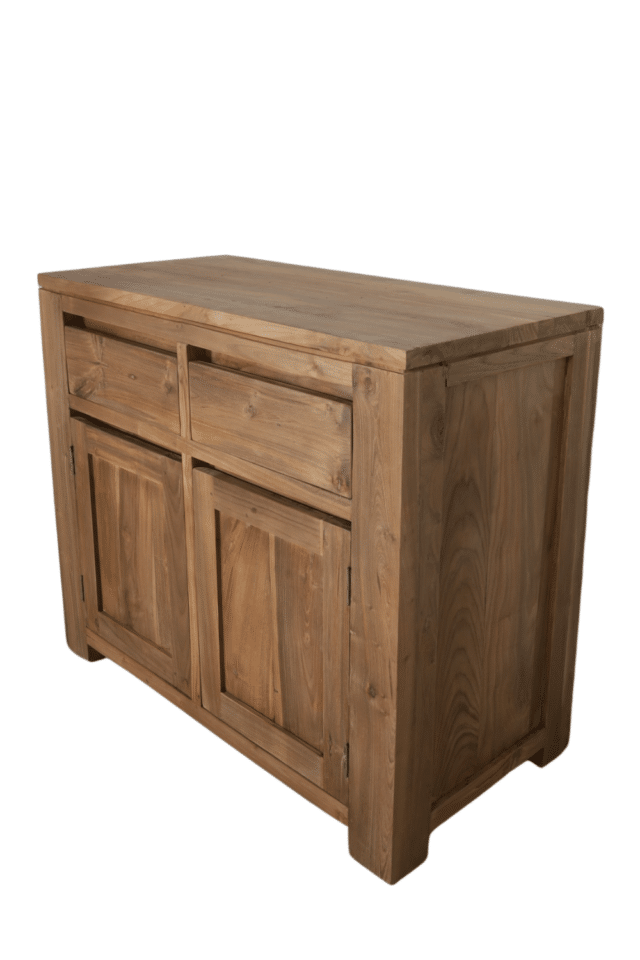 teak houten badkamermeubel met 2 lades en 2 deurtjes 100x50x85 cm