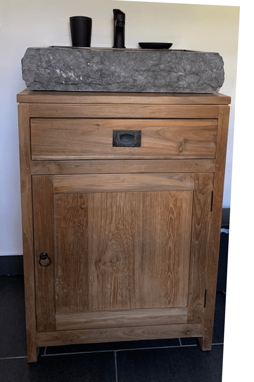 teak houten badkamerkastje 60 cm