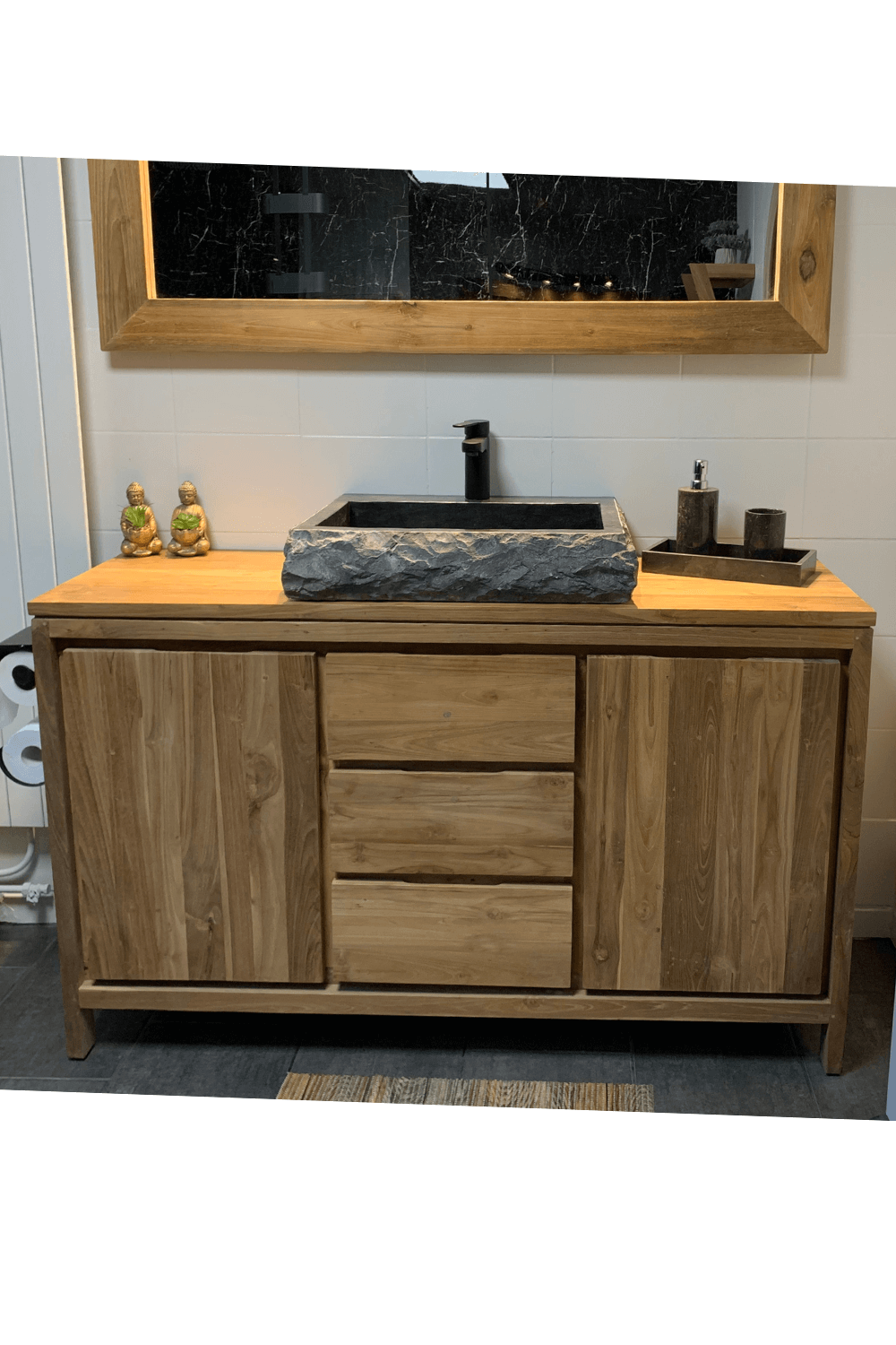 Teakhouten badkamer meubel minimalistisch