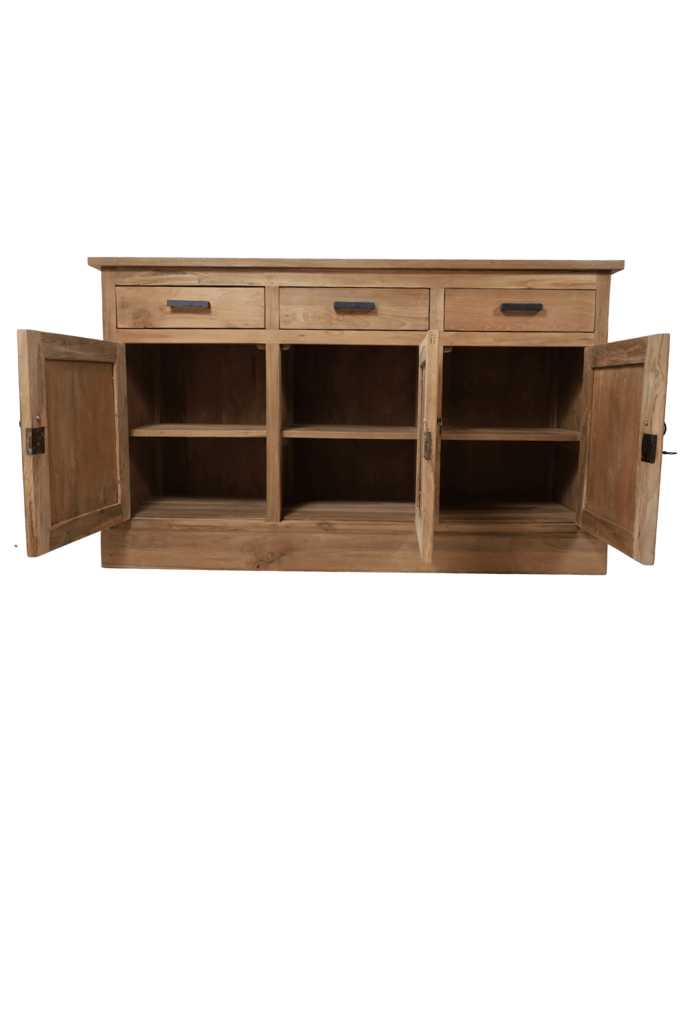 Teak houten dressoir 150 cm Sd 150 met anita handvaten en slotjes