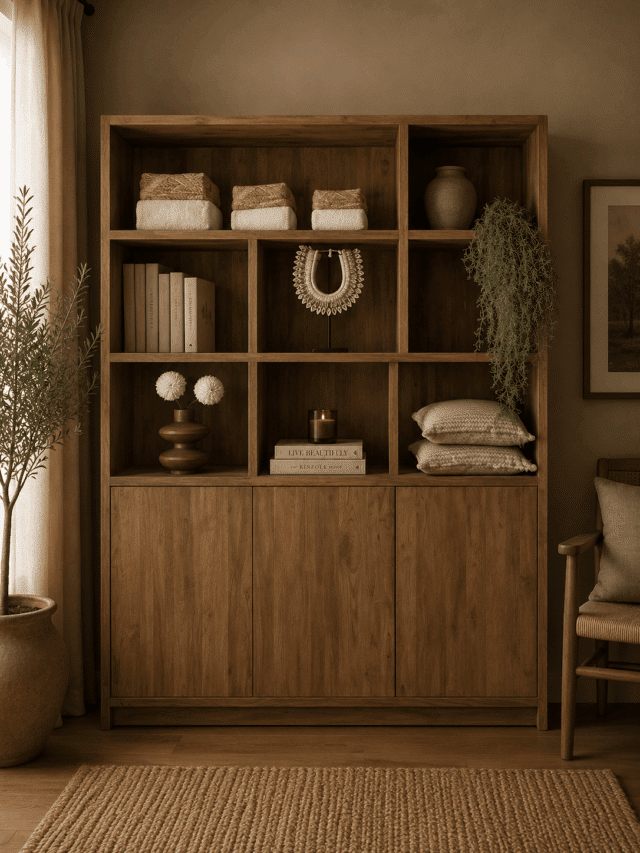 Teak-houten-vakkenkast-180x40x220-cm