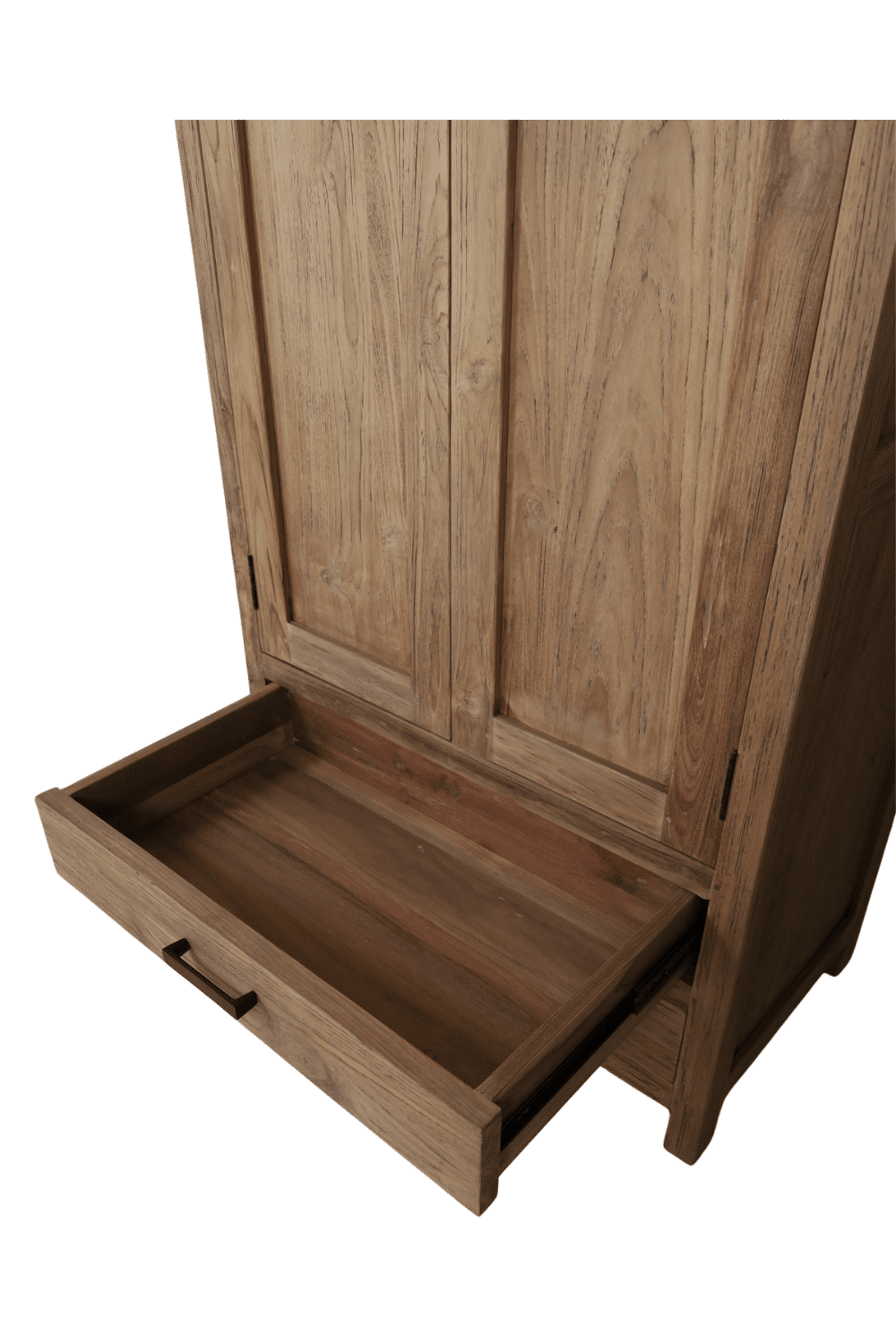 Teakhouten opbergkast 2 deuren, 2 lade 75x45x210 cm