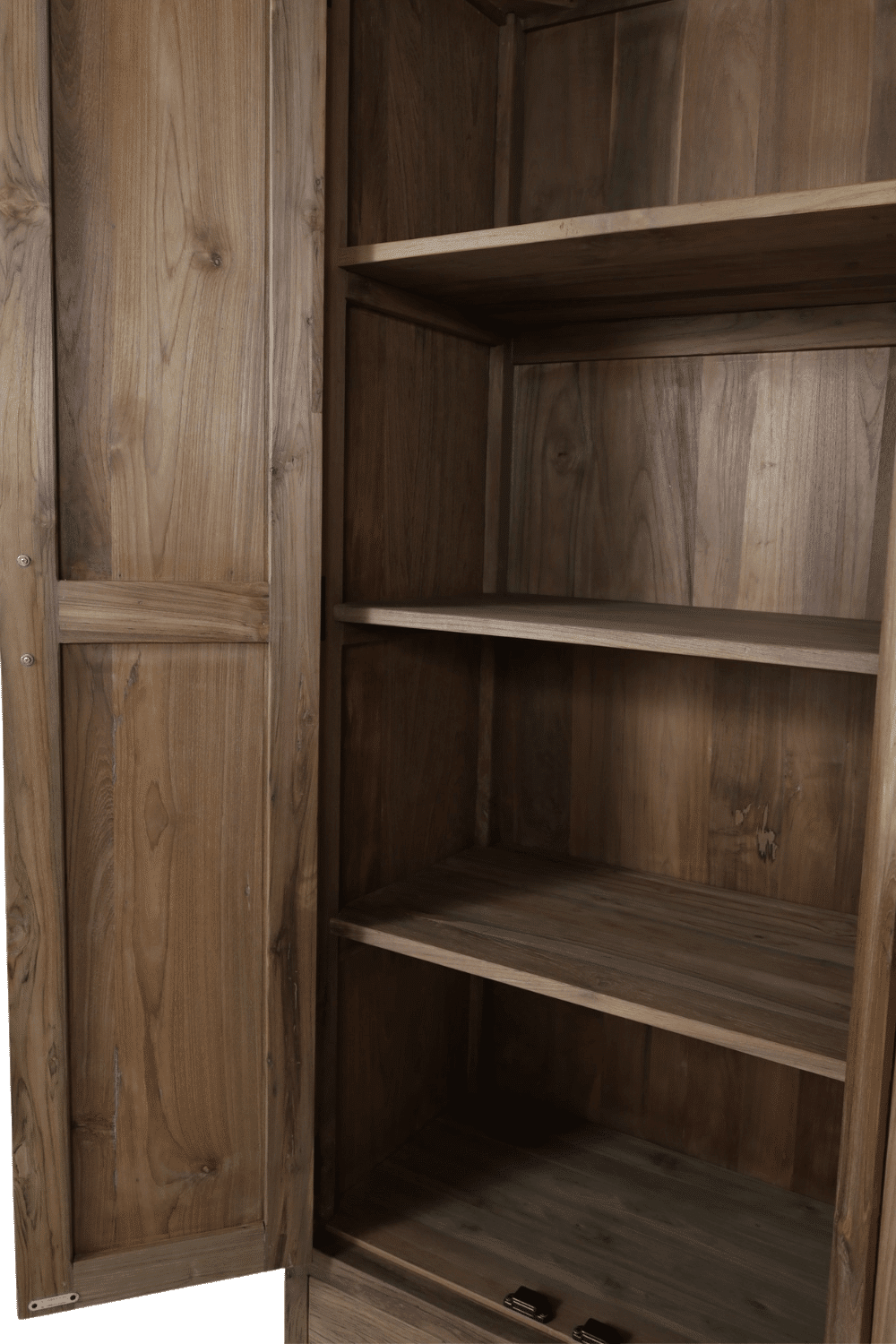 Teakhouten opbergkast 2 deuren, 2 lade 75x45x210 cm