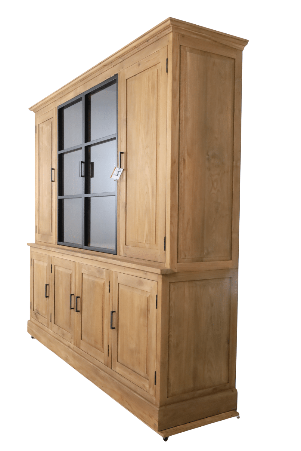 Vitrinekast 240 cm met metalen deuren smooth