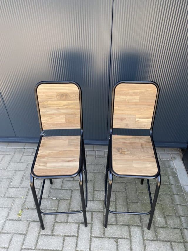 Barkruk Teak Metaal 1 E1650797703945