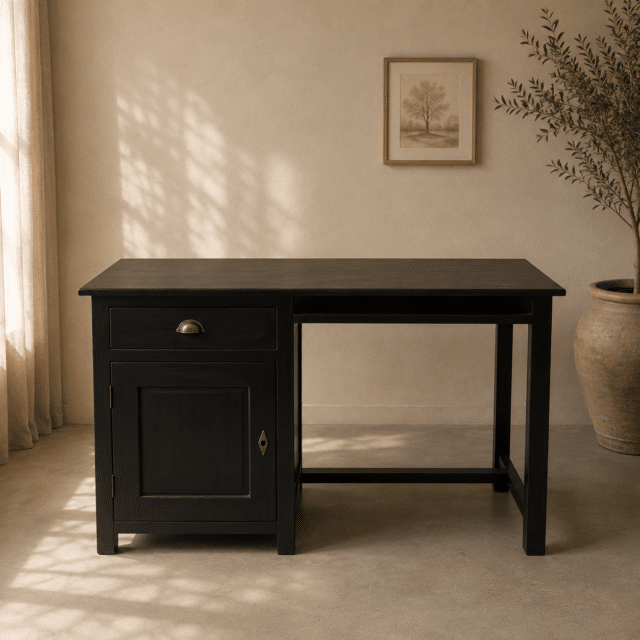 zwart houten bureau