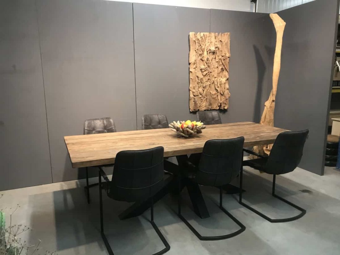 Eettafel Teak Met Matrix Poot En 6 Pluto 1